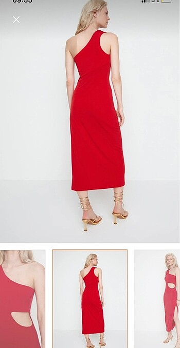 m Beden TRENDYOLMILLA KIRMIZI CUT OUT DETAYLI ELBİSE - YENİ ETİKETLİ