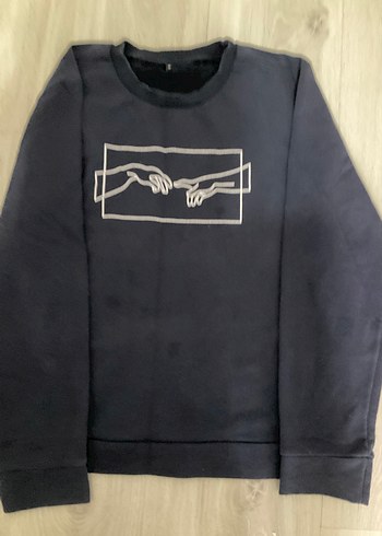Lacivert Baskılı Kadın Sweatshirt