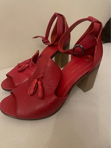 Mammamia kırmızı deri yazlık ayakkabı