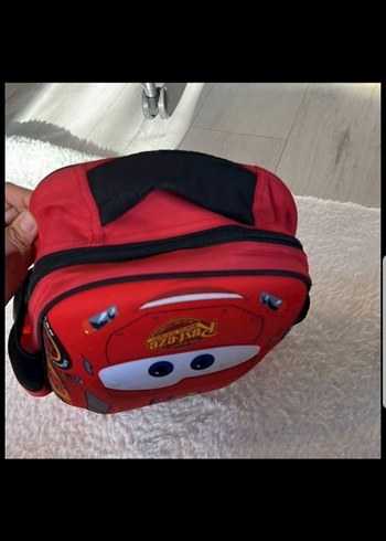 Kırmızı Arabalı Çocuk Okul Çantası