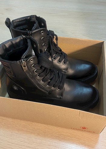 Siyah Deri Biker Bot, Kemer Detaylı, Kalın Topuklu - Görsel 8