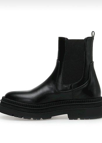 Kadın Siyah Platform Topuklu Lastik Bot - Görsel 4