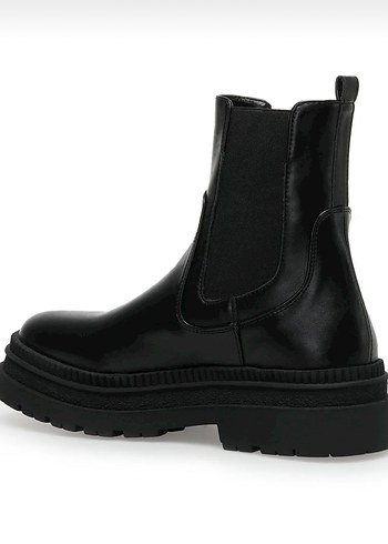 Kadın Siyah Platform Topuklu Lastik Bot - Görsel 3