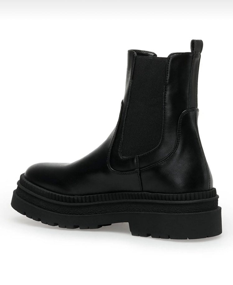 Kadın Siyah Platform Topuklu Lastik Bot - Görsel 3