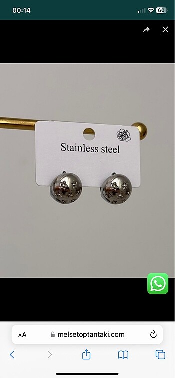 Top küpe taş detaylı