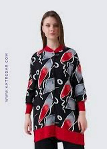 Niliwi Desenli Uzun Kollu Triko Tunik