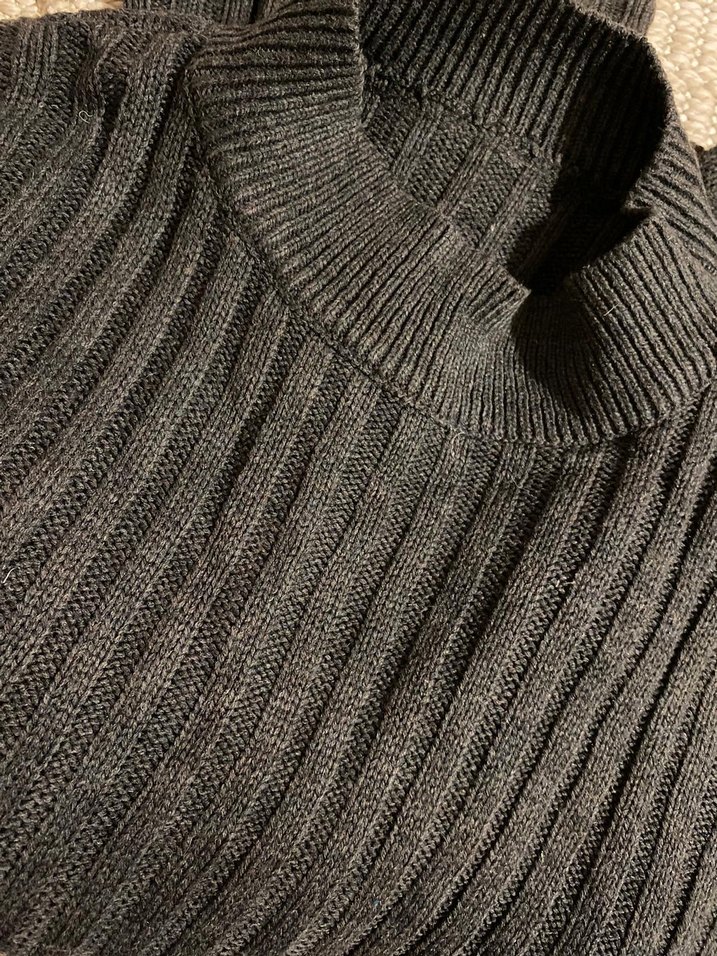 Gri Örgü Boğazlı Kadın Kazak - Görsel 2