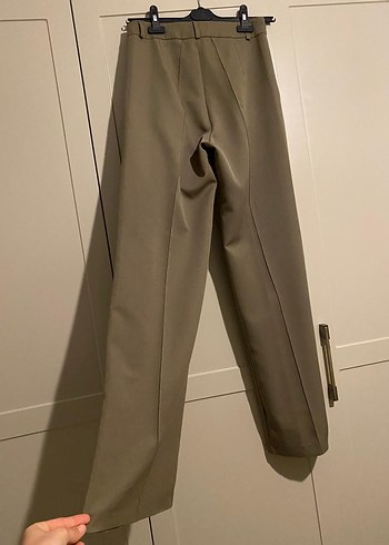 Kadın Bej Kumaş Pantolon, Uzun, Normal Kesim - Görsel 2