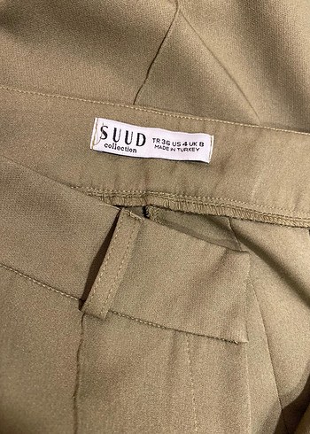 Kadın Bej Kumaş Pantolon, Uzun, Normal Kesim - Görsel 3