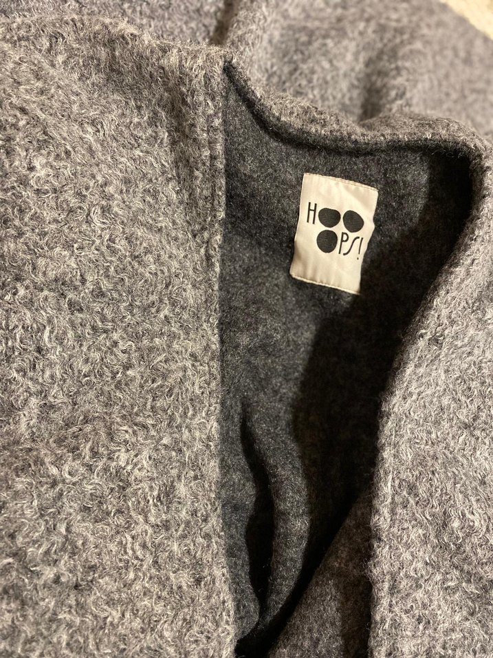 Püsküllü Gri Yün Kaban - Görsel 3