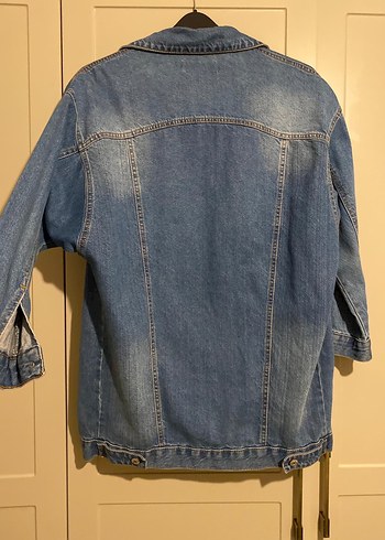 Düğmeli Mavi Kadın Denim Ceket - Görsel 3