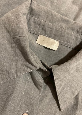 Gri Kadın Gömlek Yüksek Yaka - Görsel 3