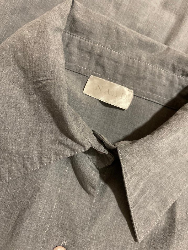 Gri Kadın Gömlek Yüksek Yaka - Görsel 3