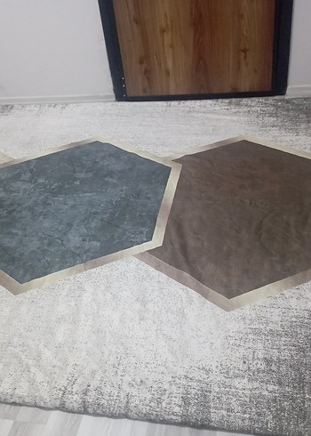 Çağdaş Tarzda Gri ve Kahverengi Halı örtüsü - Görsel 2