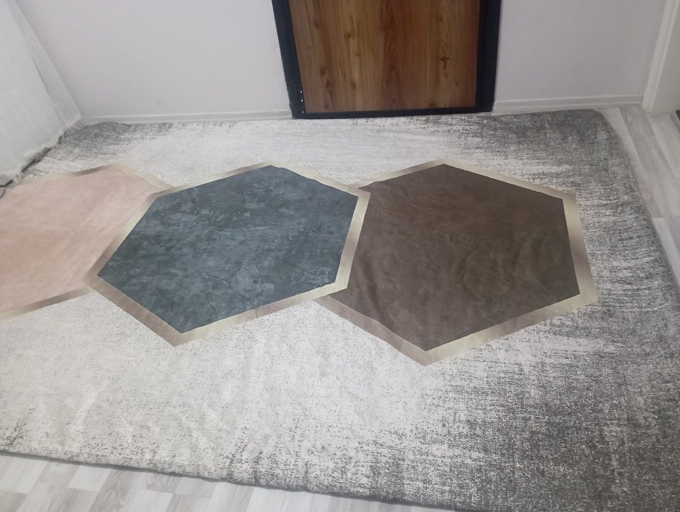 Çağdaş Tarzda Gri ve Kahverengi Halı örtüsü - Görsel 2