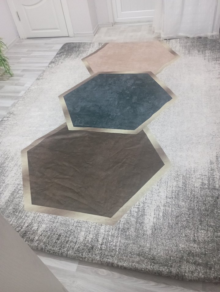 Çağdaş Tarzda Gri ve Kahverengi Halı örtüsü - Görsel 5