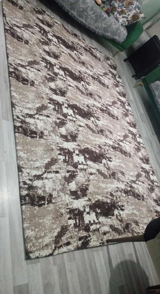 2adet Kahverengi Gri Kamuflaj Desenli Modern Halı örtüsü - Görsel 2