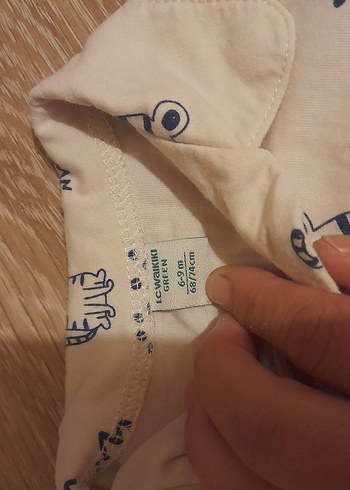 9 Ay Beden ten rengi Renk kedi baskılı kız bebek pijama takımı