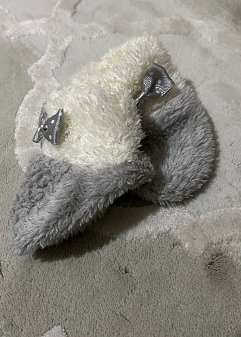 Kız Çocuk Gri Kürklü Sıcak Ev Terliği - Görsel 2