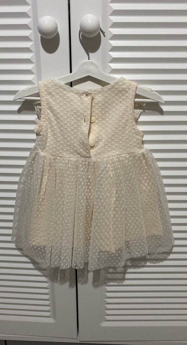 Dantel Detaylı ekru Kız Çocuk Elbisesi - Görsel 2