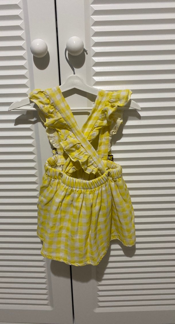 Sarı Fırfırlı Kız Çocuk Elbisesi - Görsel 2