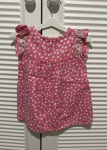 Pembe Puantiyeli Kız Çocuk Elbisesi - Görsel 2