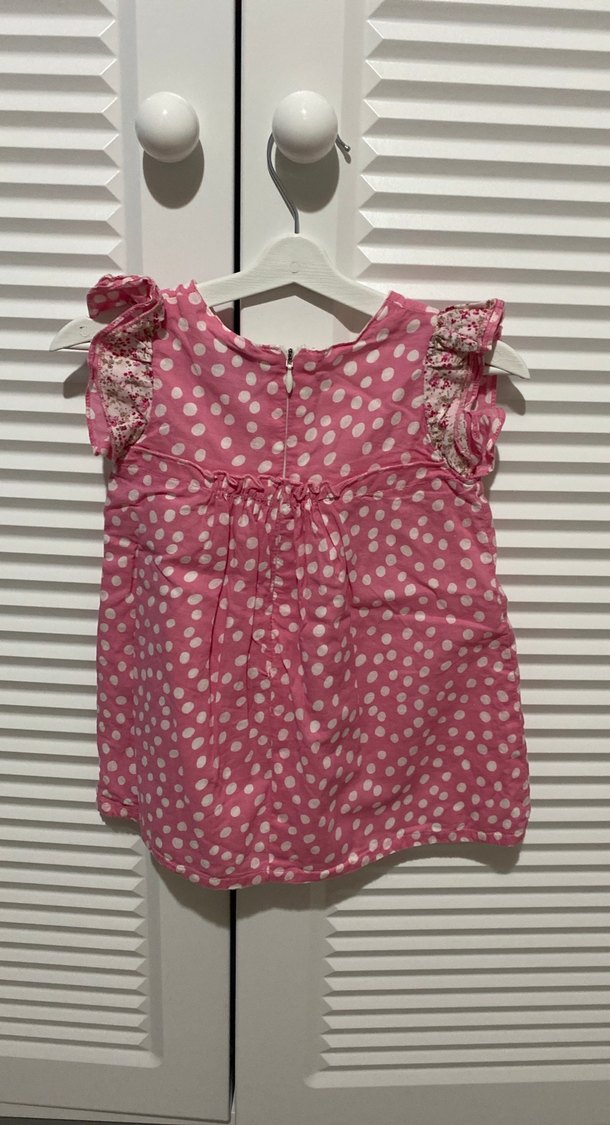 Pembe Puantiyeli Kız Çocuk Elbisesi - Görsel 2