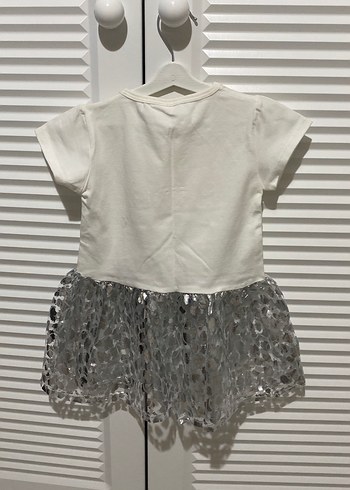 Kız Çocuk Beyaz Payetli Elbise - Görsel 3