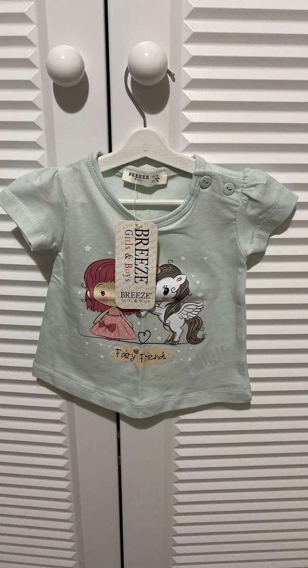 Kız Çocuk Gri Baskılı Kısa Kollu Tişört - Görsel 2