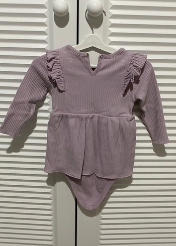 Uzun Kollu Mor Bebek Fırfırlı elbise - Görsel 2