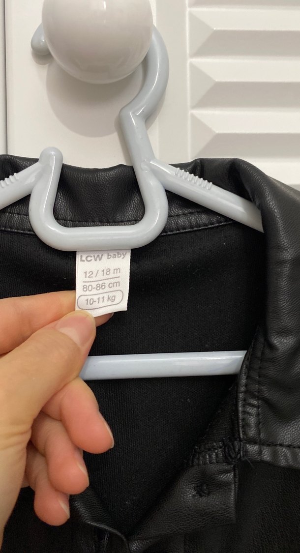 Düğmeli Siyah Deri çocuk Ceket - Görsel 3