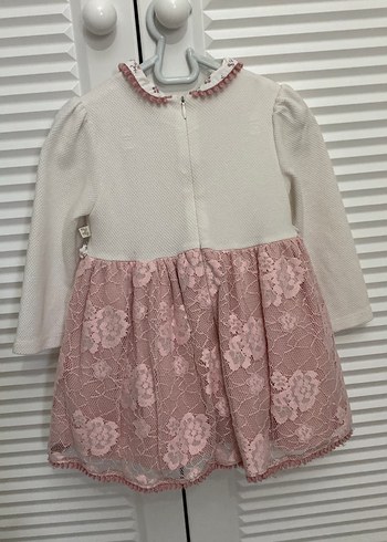 Dantel Detaylı Pembe Kız Çocuk Elbisesi - Görsel 5