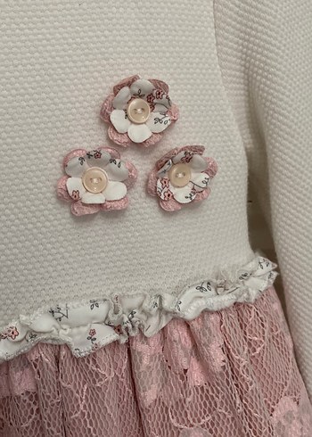 Dantel Detaylı Pembe Kız Çocuk Elbisesi - Görsel 3