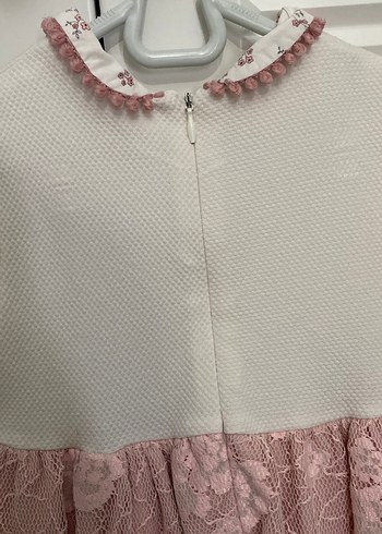 Dantel Detaylı Pembe Kız Çocuk Elbisesi - Görsel 6