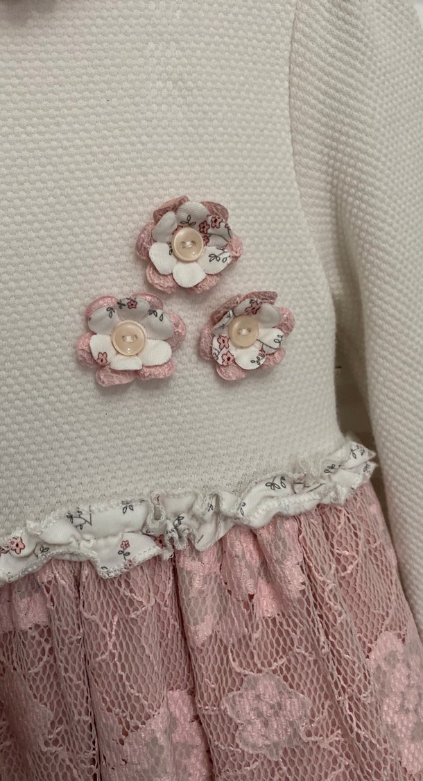 Dantel Detaylı Pembe Kız Çocuk Elbisesi - Görsel 3