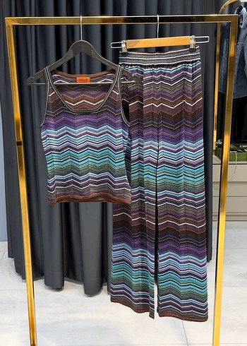 Missoni Renkli Dalgali Cizgili İki Parcali Takim