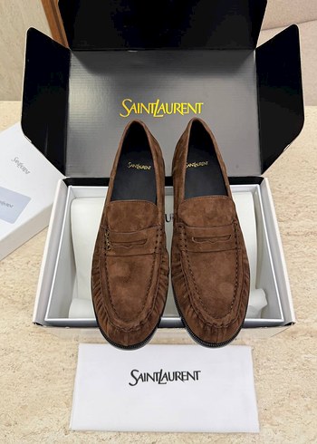 Yves Saint Laurent Saint Laurent Kahverengi Suet Loafer