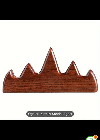 Koyu Kahverengi Ahşap Dağ Figürlü fırçalık - Görsel 3