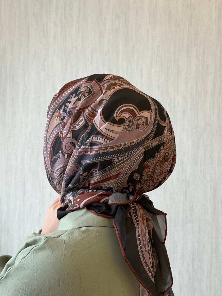 Etnik Desenli Pamuk Eşarp - Görsel 2