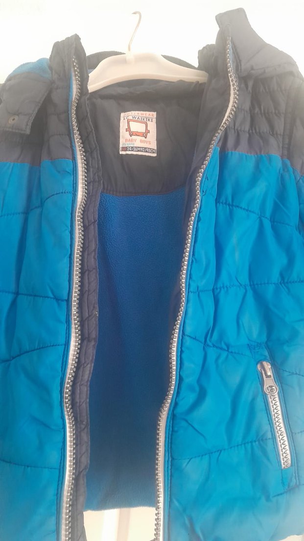 Mavi Erkek Çocuk Fermuarlı Mont - Görsel 2