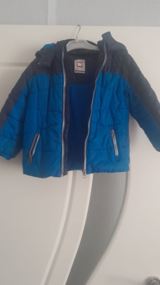 Mavi Erkek Çocuk Fermuarlı Mont - Görsel 3