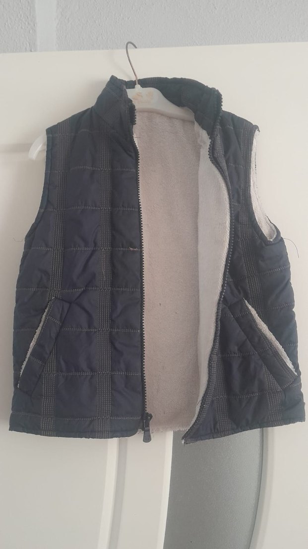 Erkek Çocuk Gri Fermuarlı Yelek - Görsel 2