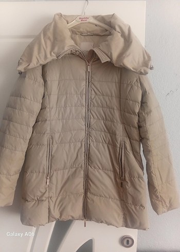 Bej Kadın Suni Kürklü Kışlık Mont - Görsel 2