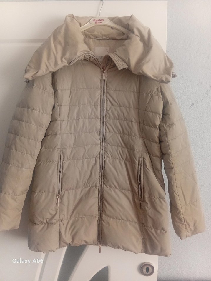 Bej Kadın Suni Kürklü Kışlık Mont - Görsel 2