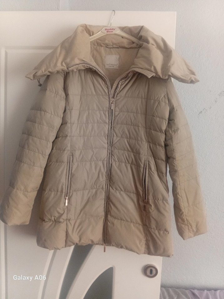 Bej Kadın Suni Kürklü Kışlık Mont - Görsel 3