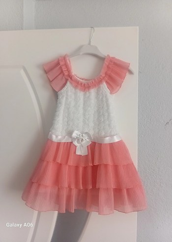 Pembe Fırfırlı Kız Çocuk elbise ve yağmurluk - Görsel 4