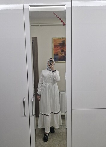 s Beden beyaz Renk Uzun Elbise 
