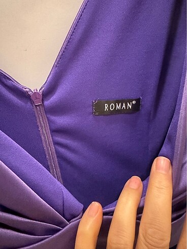 xl Beden mor Renk ROMAN DAVET ELBİSESİ