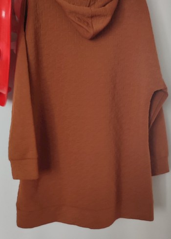 universal Beden kahverengi Renk Kapüşonlu Kahverengi Kadın Sweatshirt