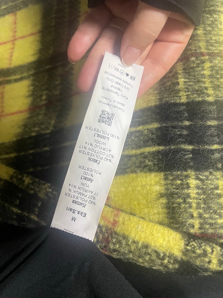 Adl cengizabazoglu Ekose kaşe kaban 42 beden - Görsel 5